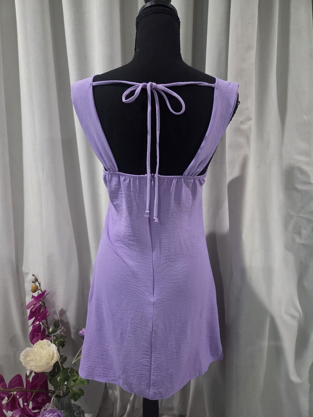 Rolla Coster Lavender Mini Dress With String Tie Back